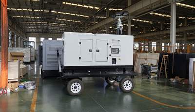 高山灌溉项目采购华全KMS系列50kW移动拖车式发电机组